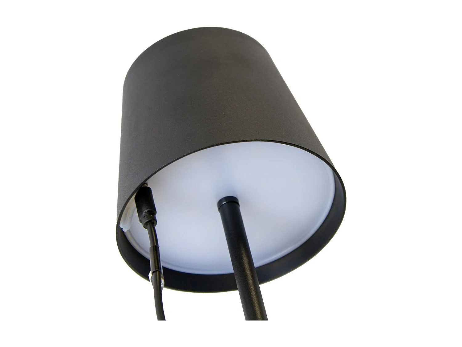 Akumulatorowa Lampa Stołowa Agata, Czarny, 12x12x37 cm, Majestic