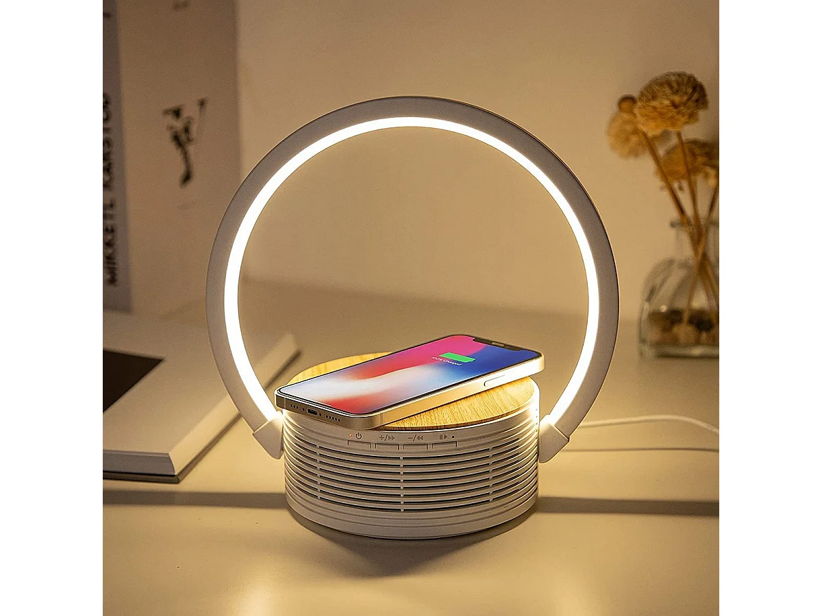 Lampada da Tavolo Smart Lilli, Bianco, 25,4x6,4x22 cm, Majestic