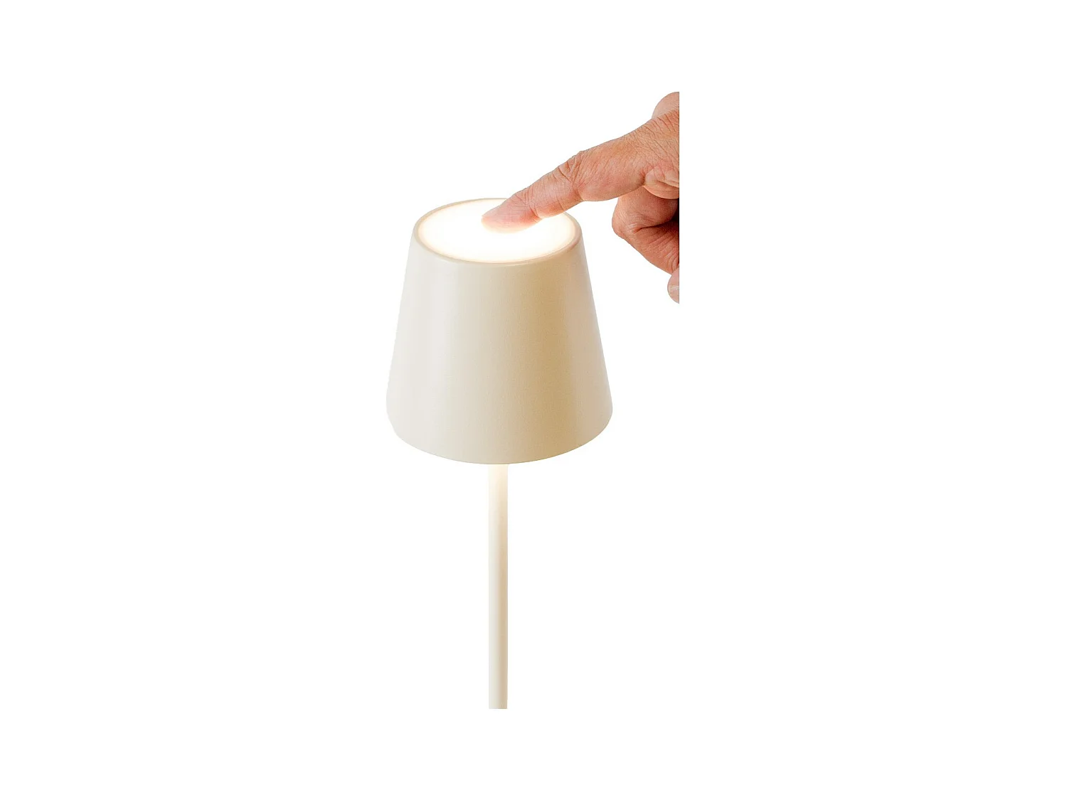 Lampe à Poser Rechargeable Agata, Ivoire, 12x12x37 cm, Majestic