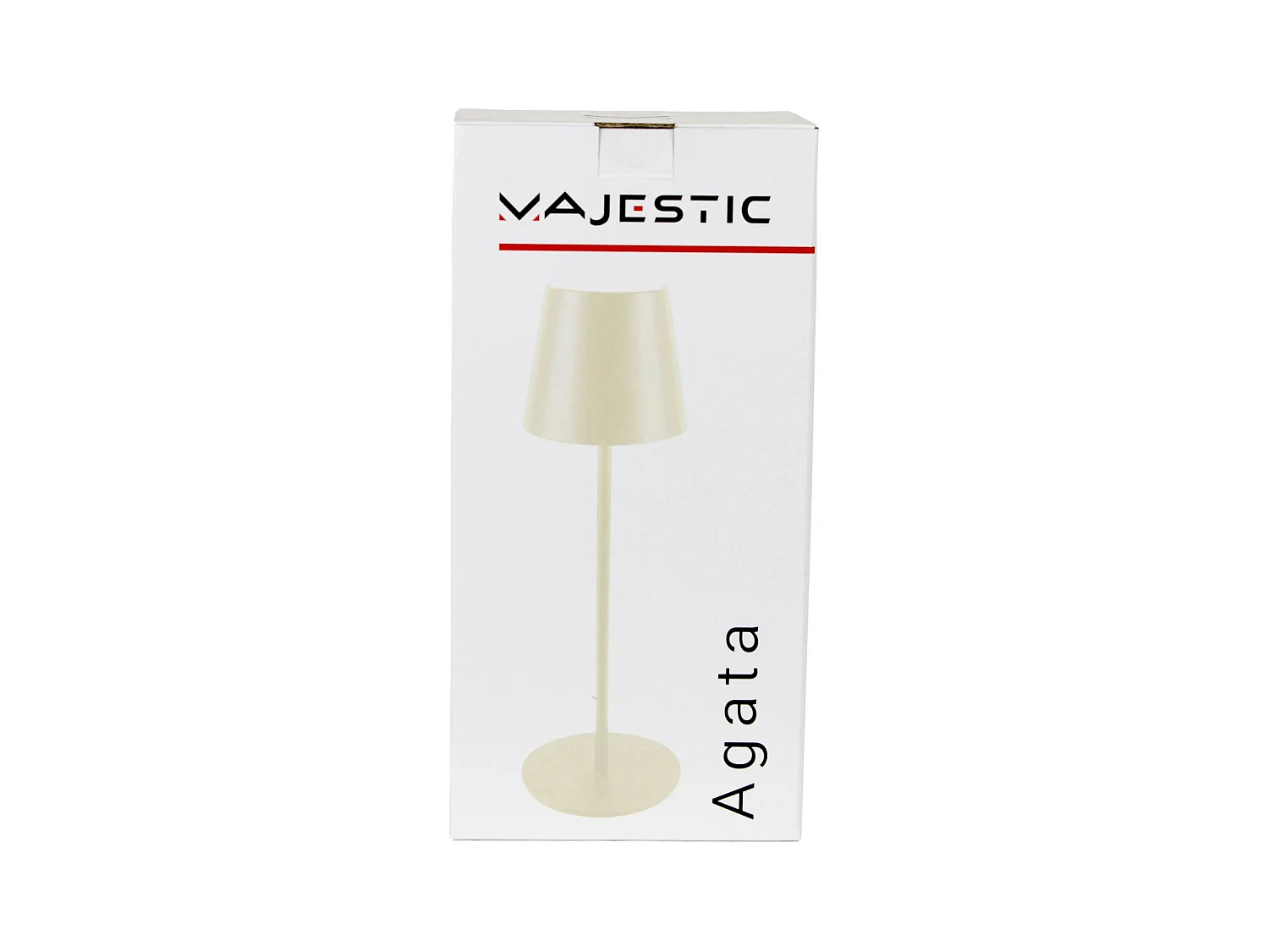 Lampe à Poser Rechargeable Agata, Ivoire, 12x12x37 cm, Majestic