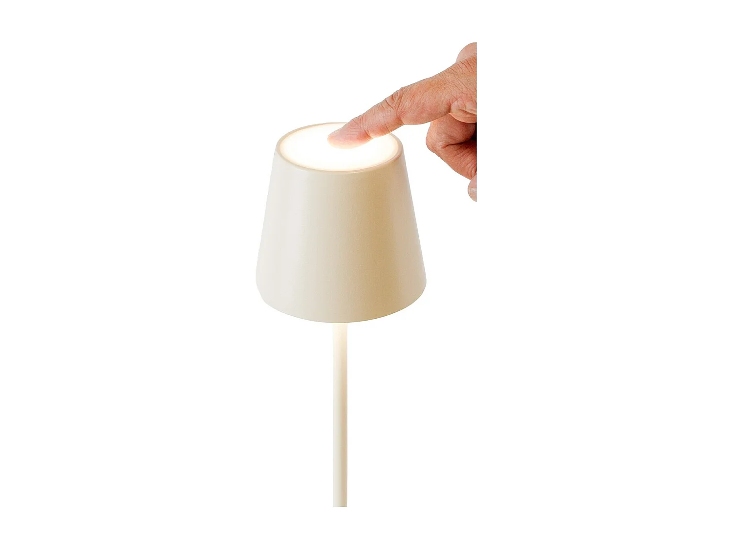 Akumulatorowa Lampa Stołowa Agata, Kość Słoniowa, 12x12x37 cm, Majestic