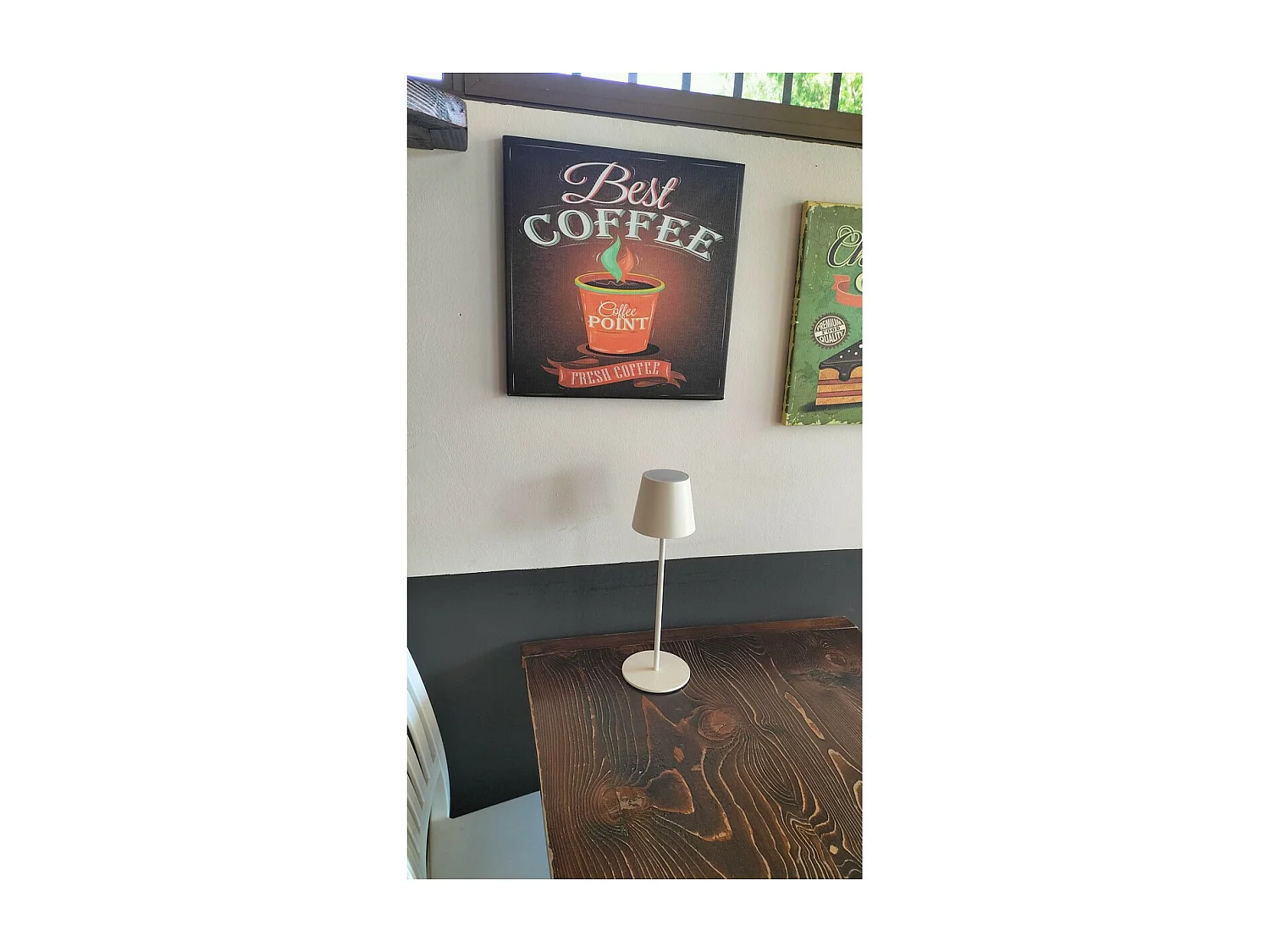 Akumulatorowa Lampa Stołowa Agata, Kość Słoniowa, 12x12x37 cm, Majestic