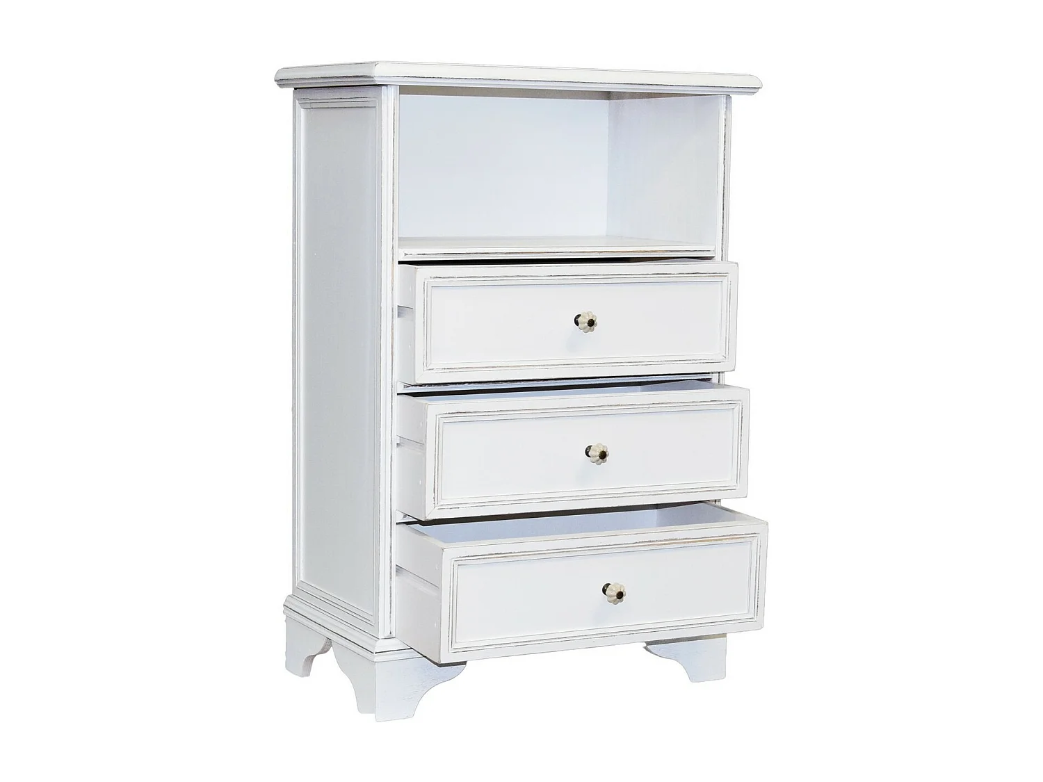 Stolik Nocny Luisa, Biały, 51x29x75 cm, EPIKASA