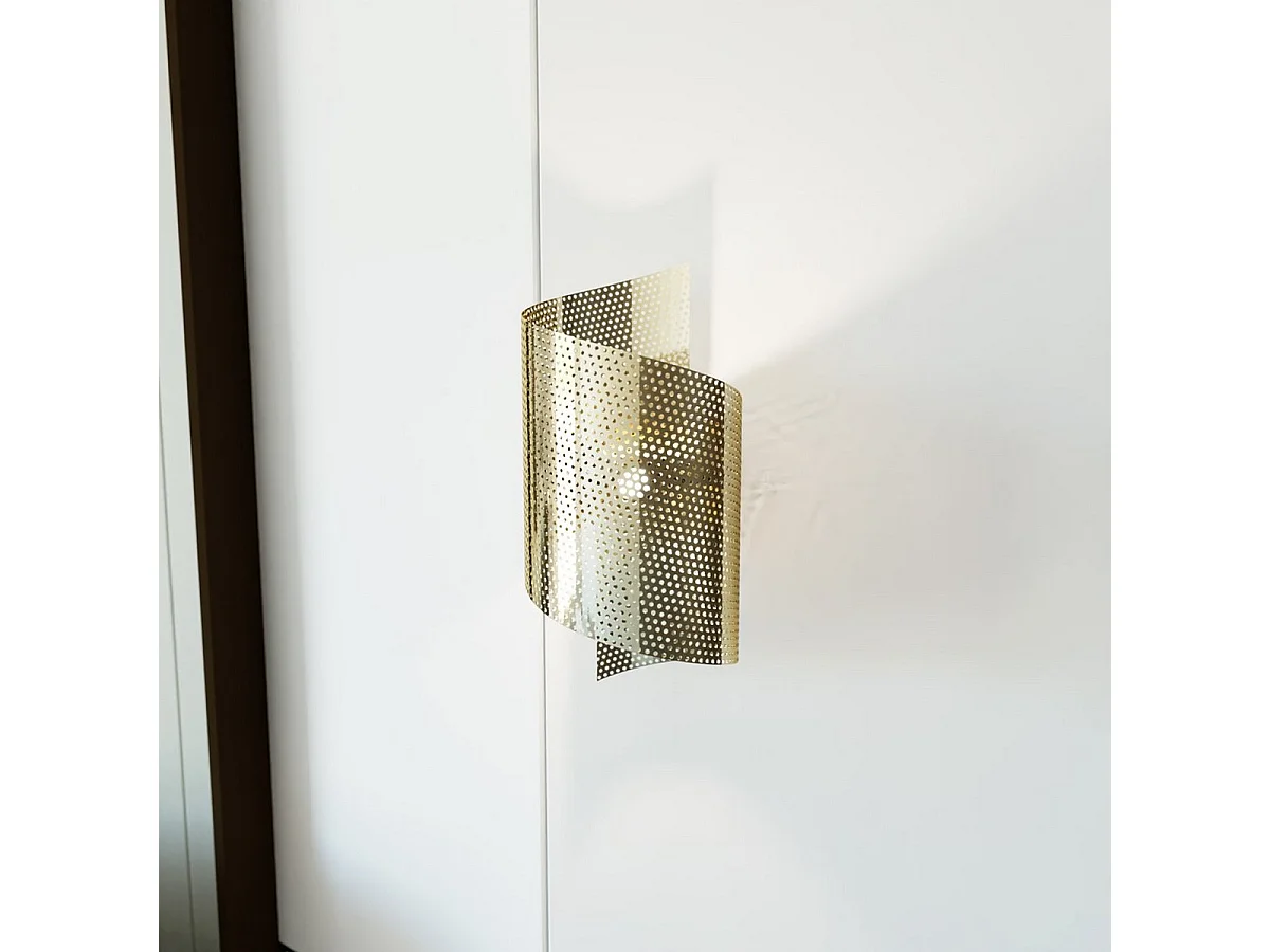 Wandlamp Spiral, Goud, 17x29x17 cm, EPIKASA