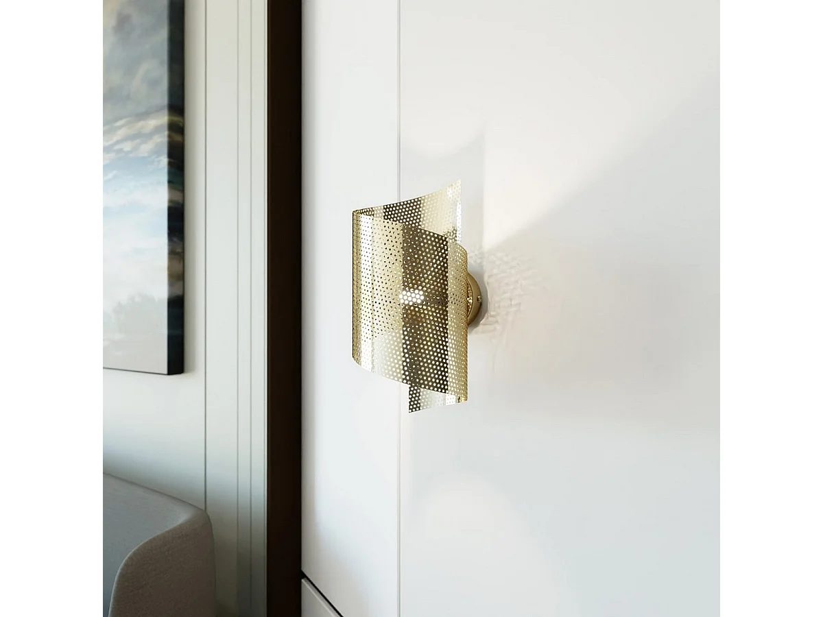 Wandlamp Spiral, Goud, 17x29x17 cm, EPIKASA