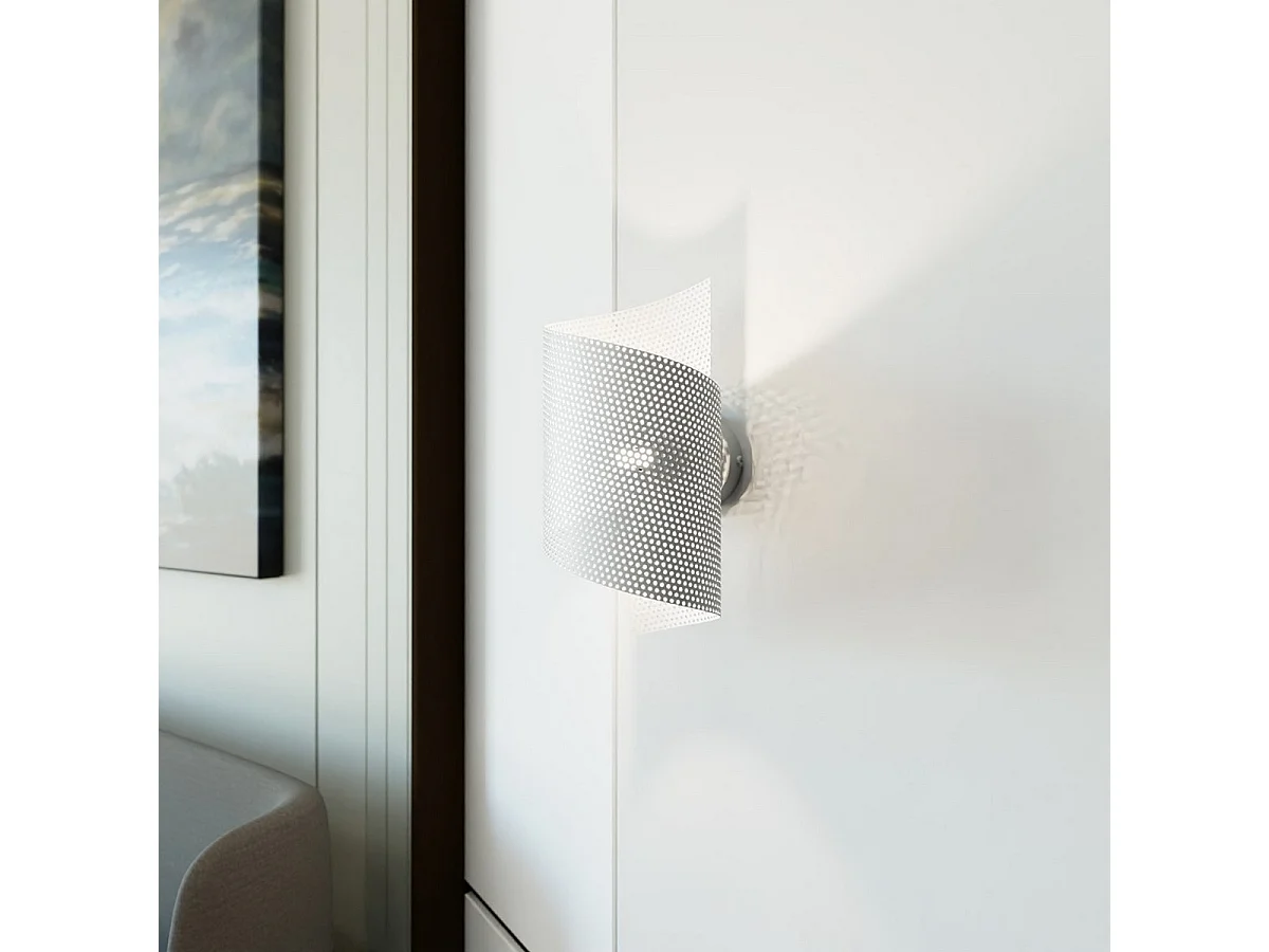 Candeeiro de Parede Spiral, Branco, 17x29x17 cm, EPIKASA