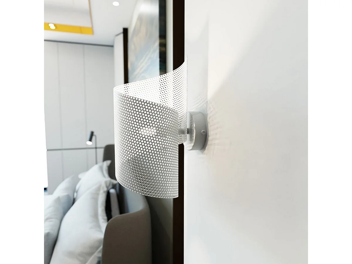 Candeeiro de Parede Spiral, Branco, 17x29x17 cm, EPIKASA