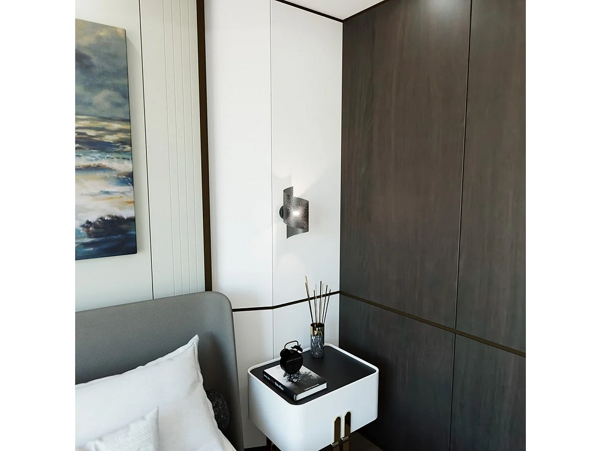 Lampa ścienna Spiral, Czarny, 17x29x17 cm, Seven Design