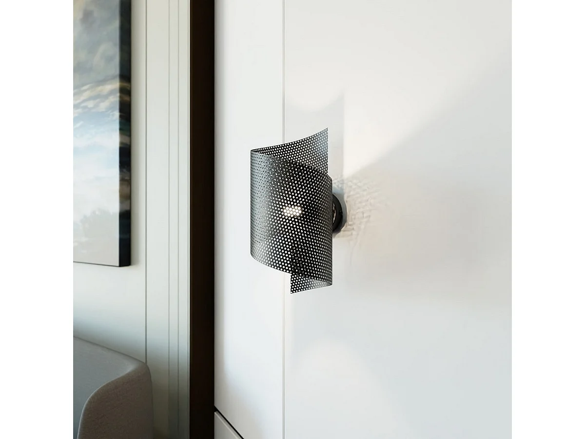 Lampa ścienna Spiral, Czarny, 17x29x17 cm, Seven Design