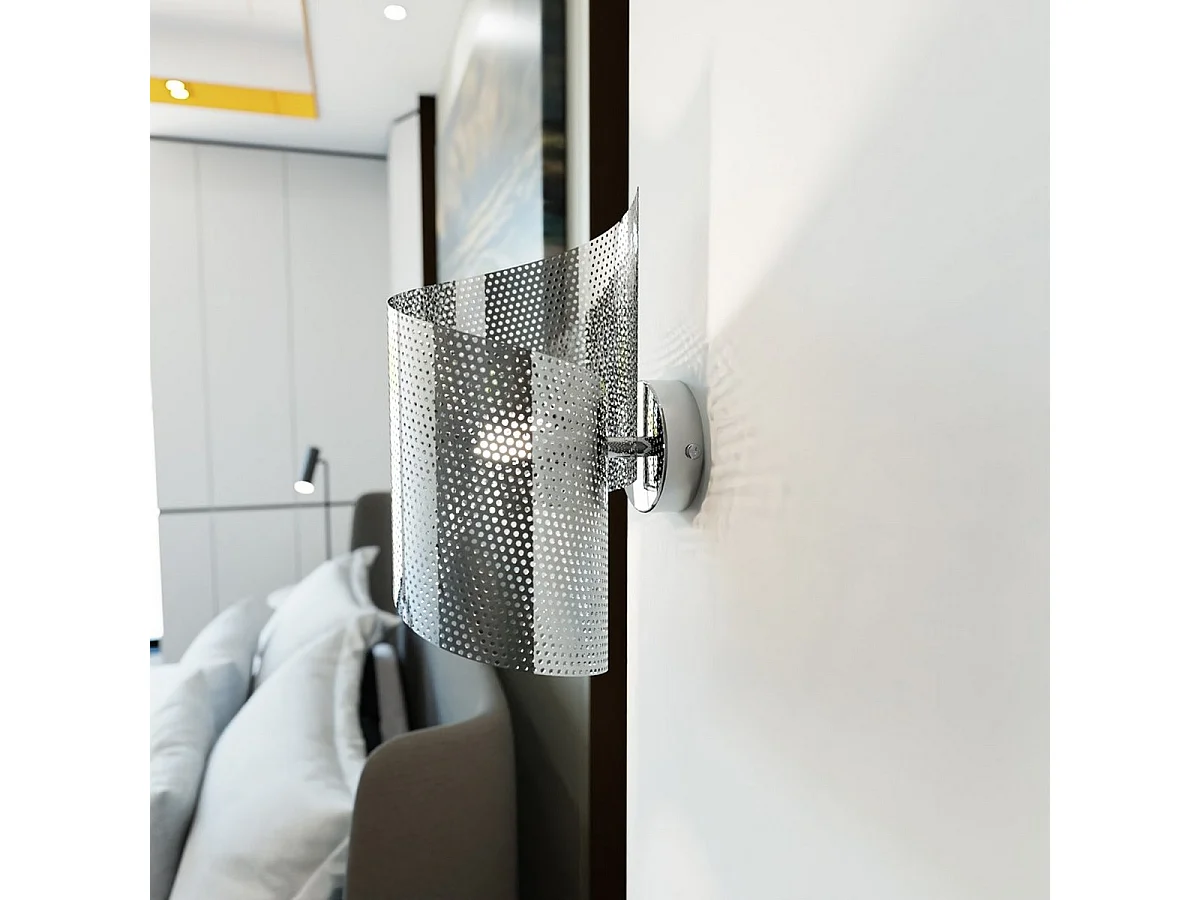 Candeeiro de Parede Spiral, Prata, 17x29x17 cm, Seven Design