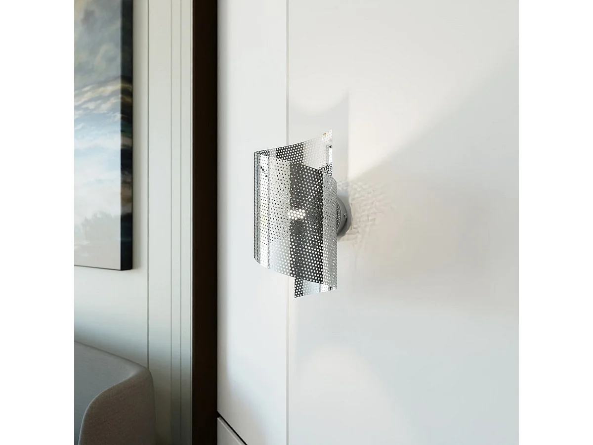 Candeeiro de Parede Spiral, Prata, 17x29x17 cm, Seven Design