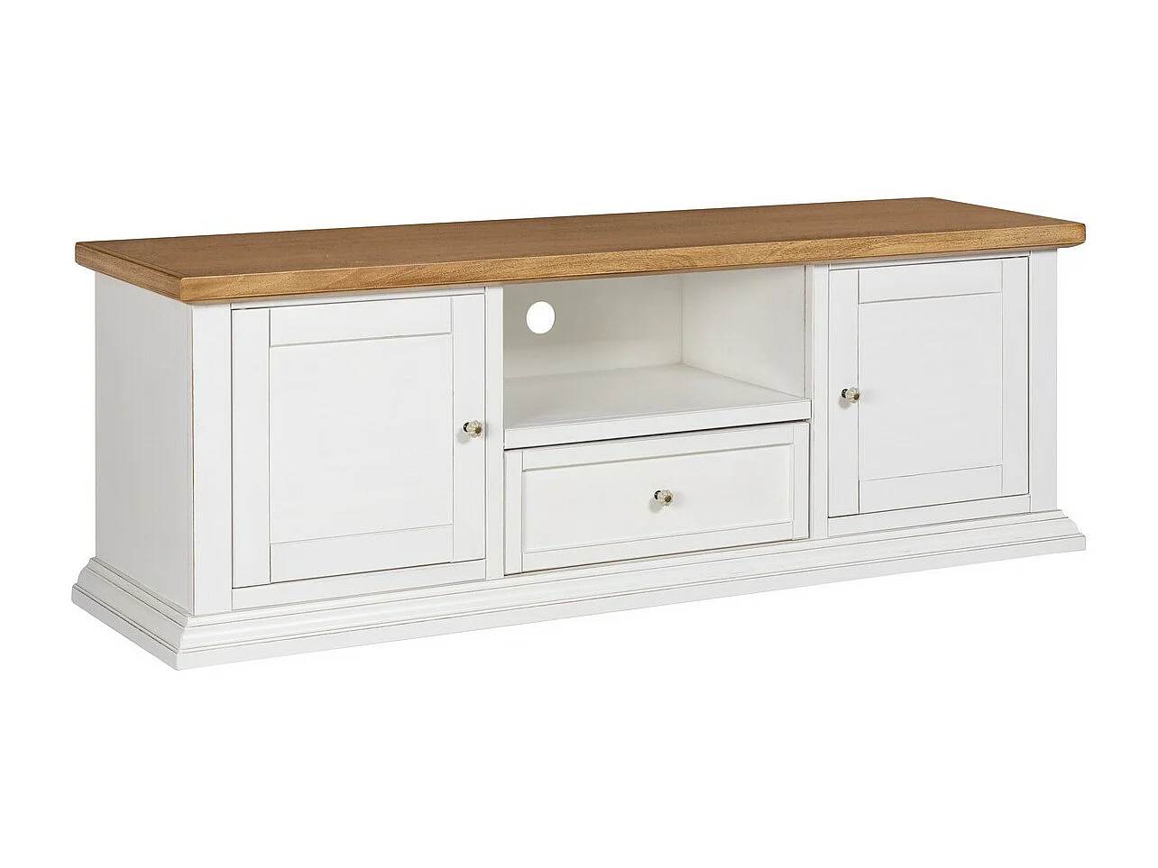 Meuble TV Franca, Blanc, 147x40x52 cm, EPIKASA