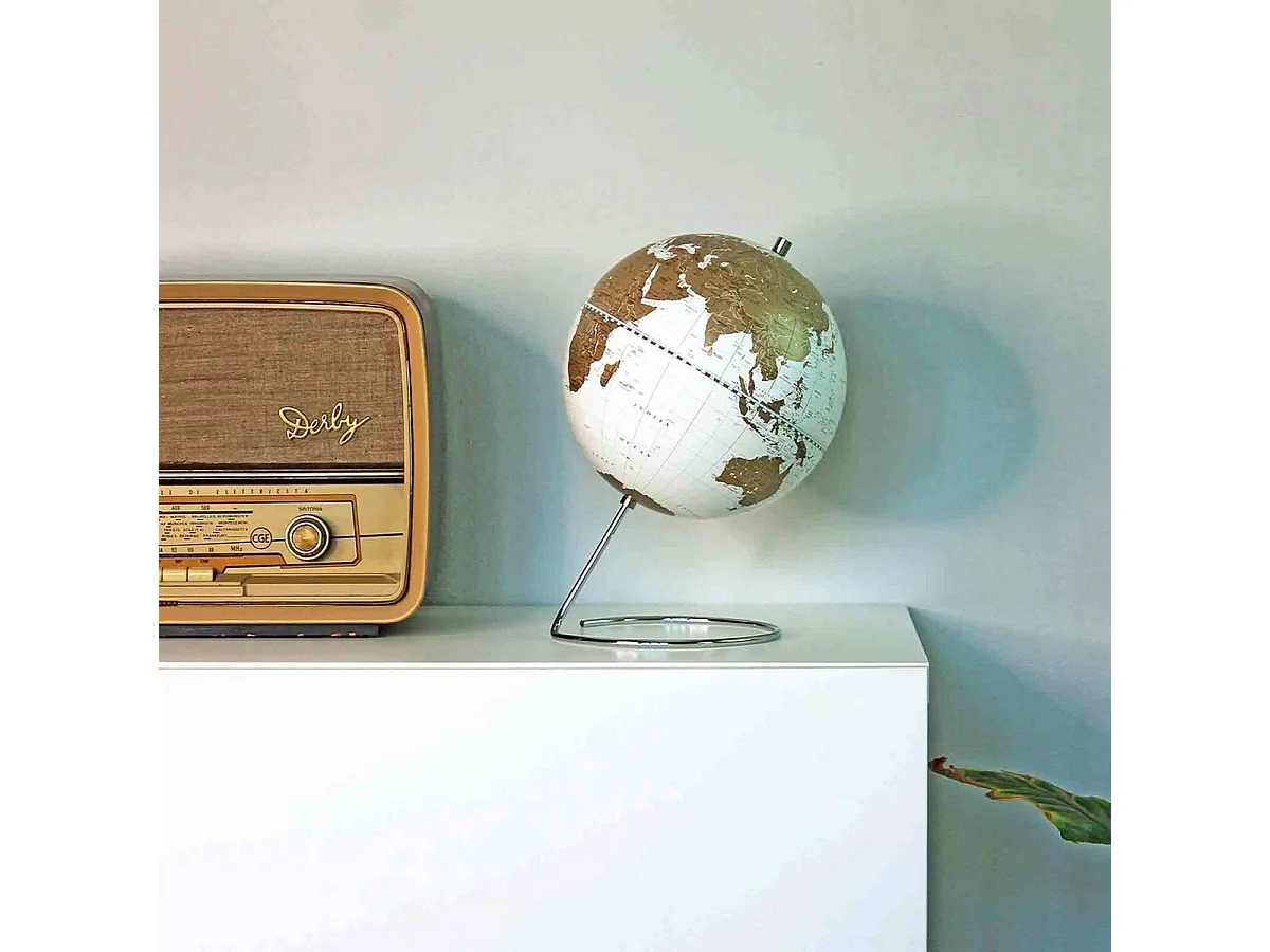 Globo de Mesa Cosmo, Branco, 22x22x32 cm, ZOFFOLI