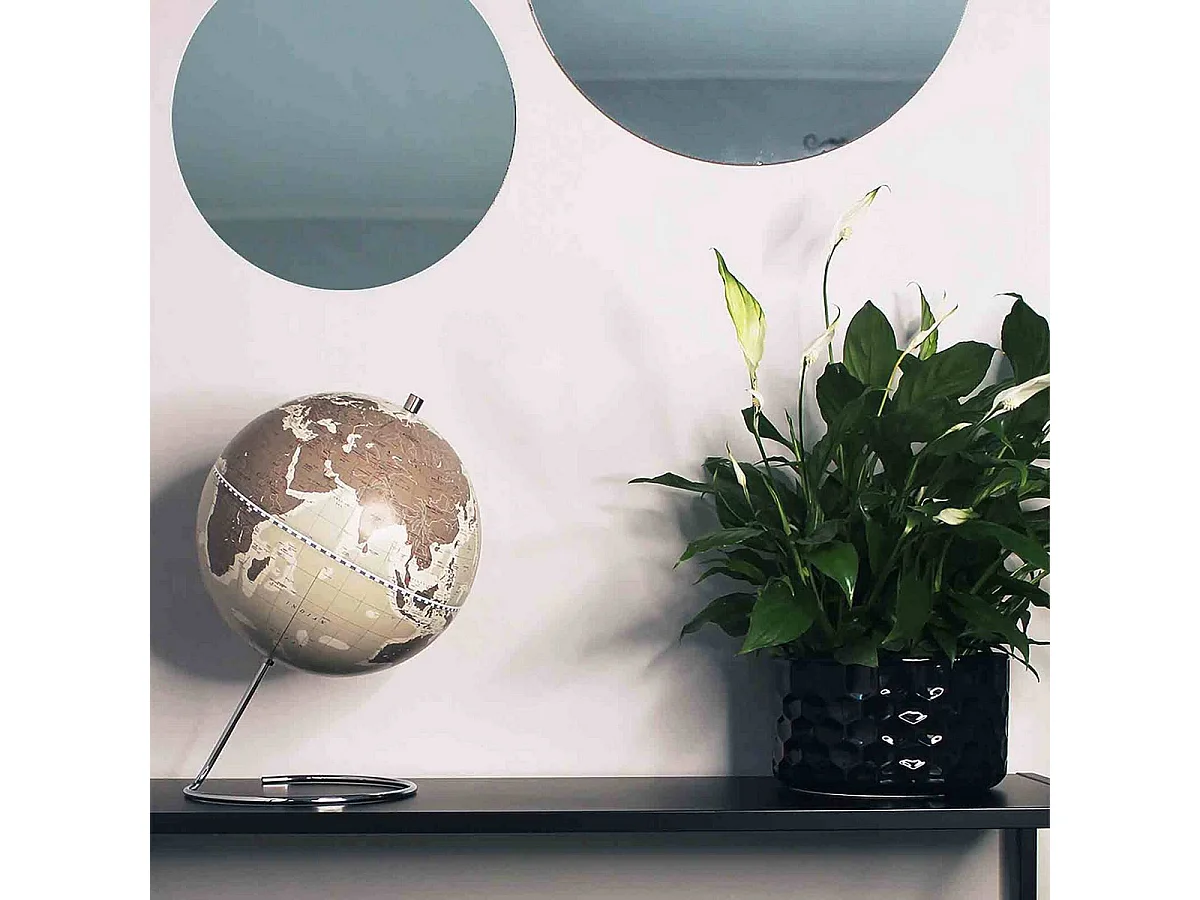 Tafelglobe Cosmo, Grijs, 22x22x32 cm, ZOFFOLI