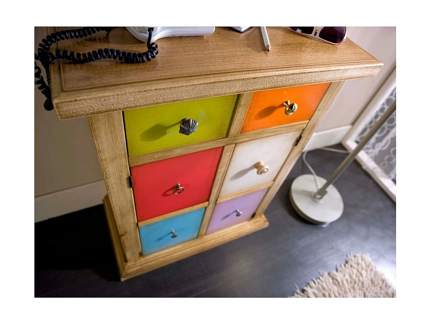 Cómoda Arlequim, Multicolorido, 63x37x79 cm, EPIKASA