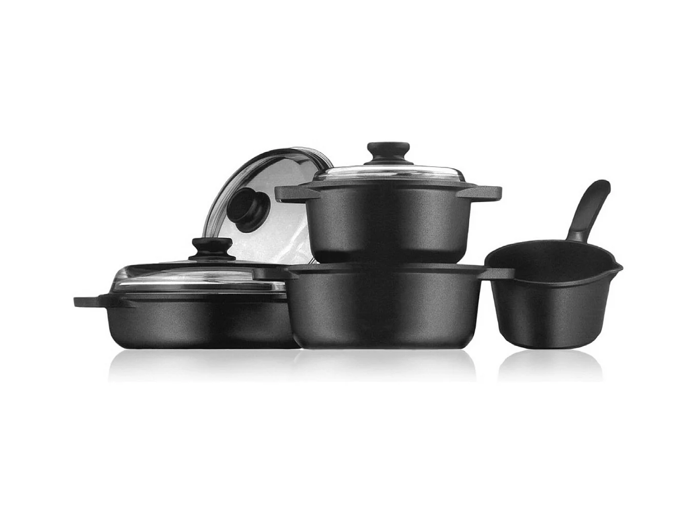 Set d'Ustensiles de Cuisine Classic, Noir, 36x36x8,5 cm, Risolì