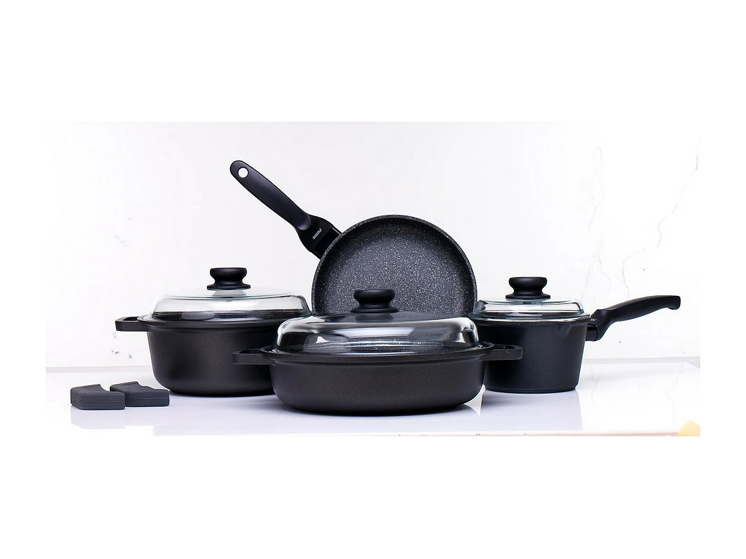 Zestaw Naczyń Kuchennych HardStone, Antracyt, 36x36x8,5 cm, Risolì