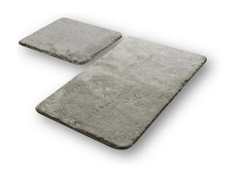 Conjunto de 2 Tapetes de Casa de Banho Plush, Antracite, 60x40x2 cm, EPIKASA