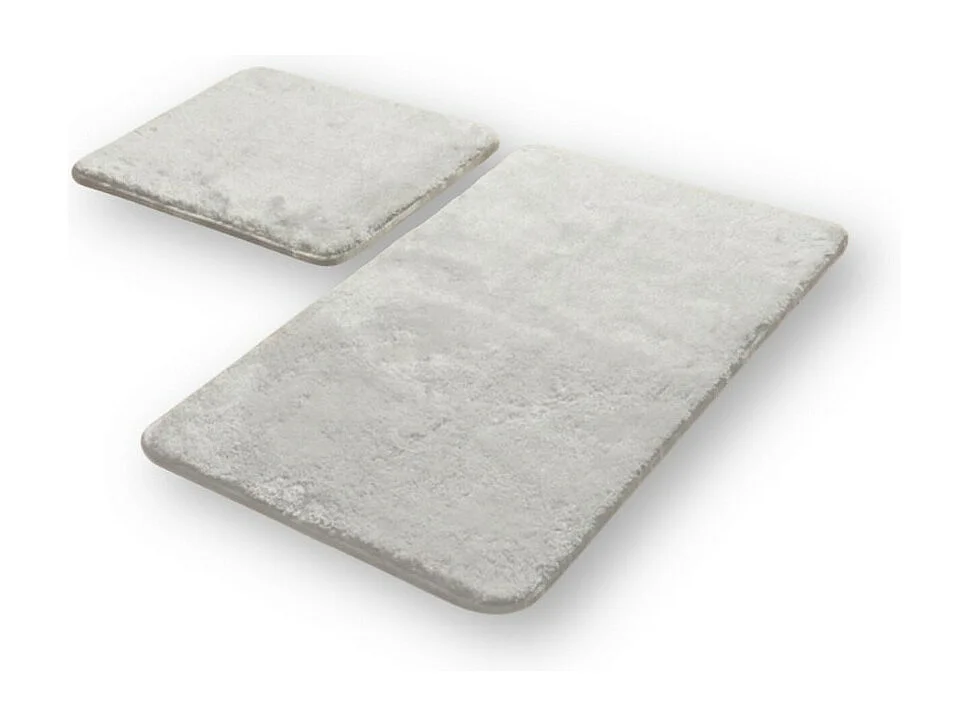 Set di 2 Tappeti Bagno Plush, Grigio, 60x40x2 cm, EPIKASA
