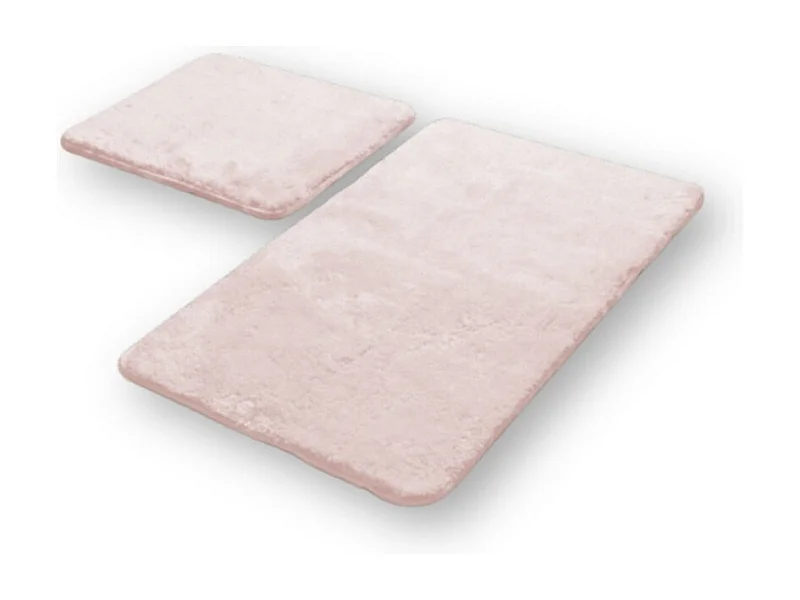 Conjunto de 2 Tapetes de Casa de Banho Plush, Cor-de-rosa, 60x40x2 cm, EPIKASA