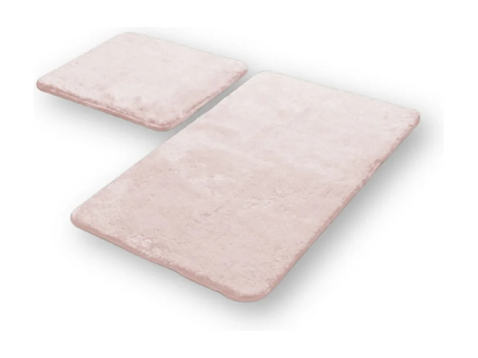 Conjunto de 2 Tapetes de Casa de Banho Plush, Cor-de-rosa, 60x40x2 cm, EPIKASA