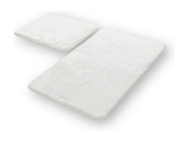 Conjunto de 2 Tapetes de Casa de Banho Plush, Branco, 50x70x2 cm, EPIKASA