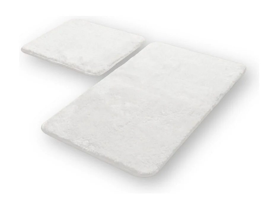 Conjunto de 2 Tapetes de Casa de Banho Plush, Branco, 50x70x2 cm, EPIKASA