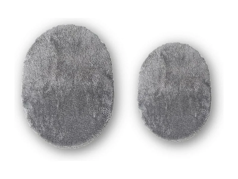 Set van 2 Badkamerkleden Plush, Antraciet, 60x40x2 cm, EPIKASA