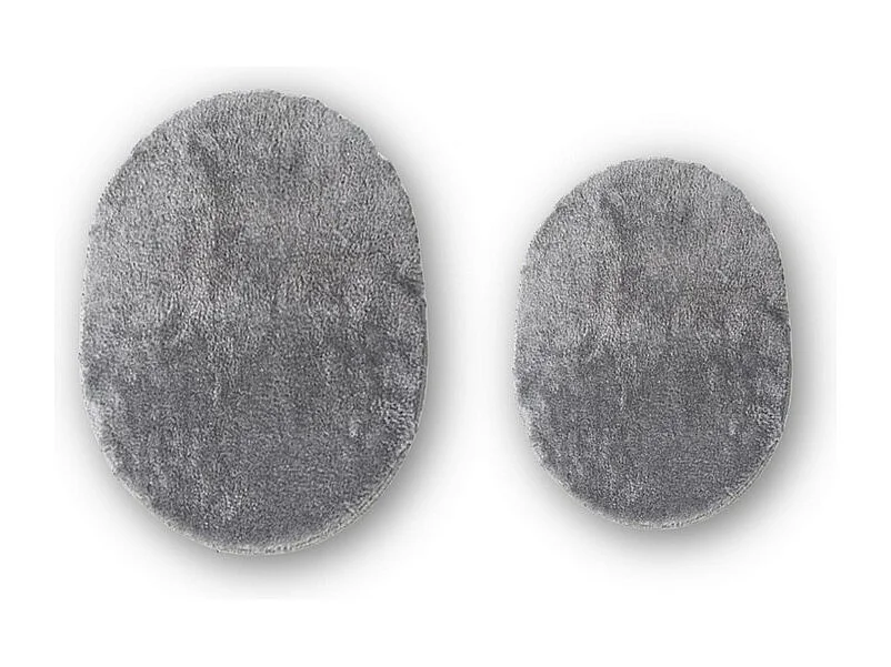 Set van 2 Badkamerkleden Plush, Antraciet, 60x40x2 cm, EPIKASA