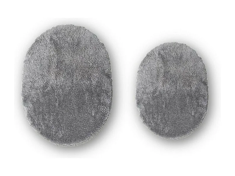 Set di 2 Tappeti Bagno Plush, Antracite, 50x70x2 cm, EPIKASA