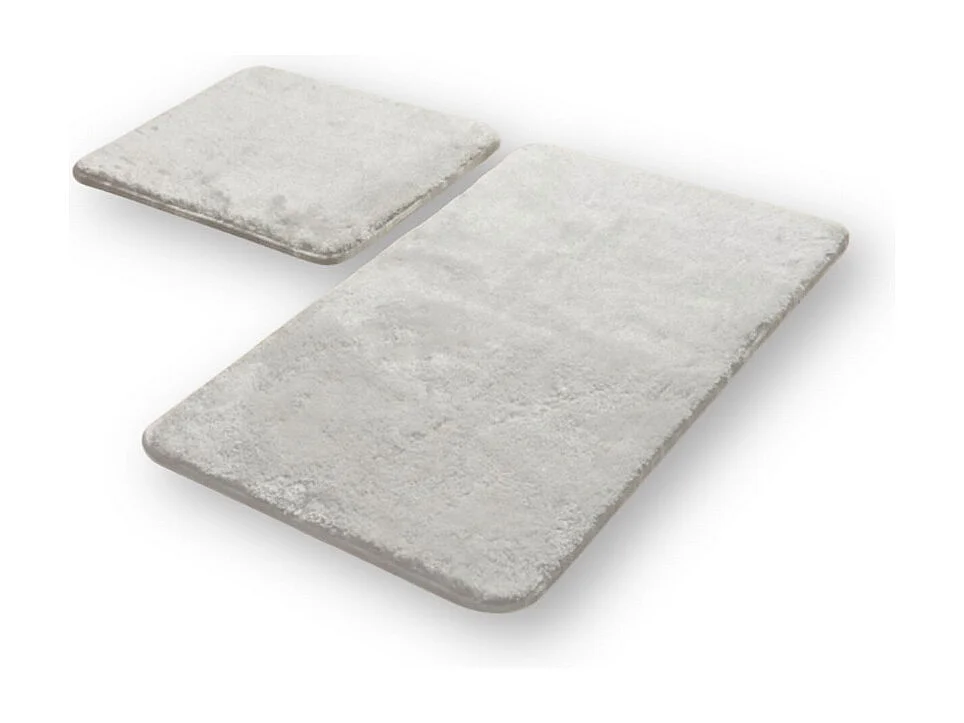 Lot de 2 Tapis de Salle de Bain Plush, Gris, 50x70x2 cm, EPIKASA