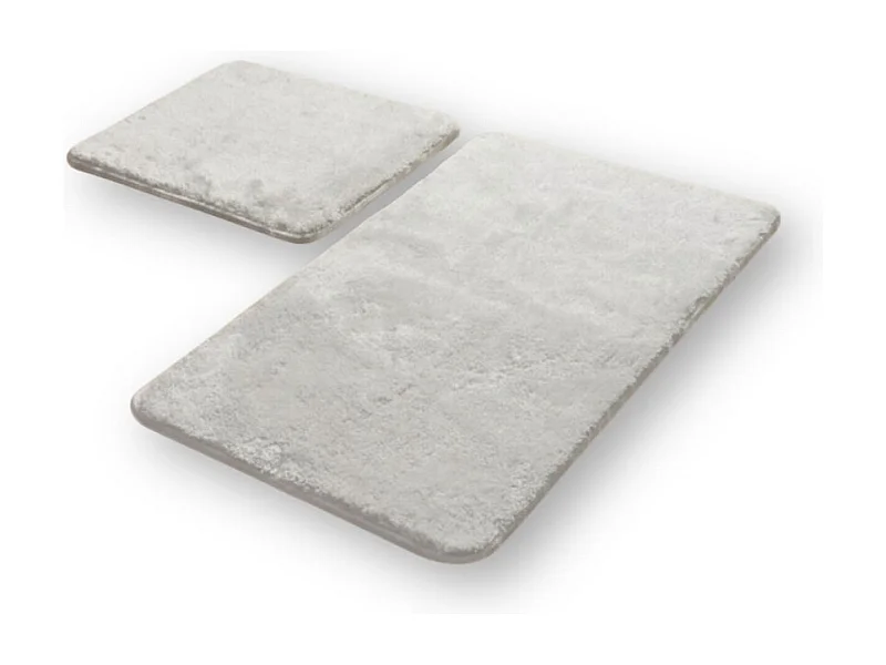 Juego de 2 Alfombras de Baño Plush, Gris, 50x70x2 cm, EPIKASA