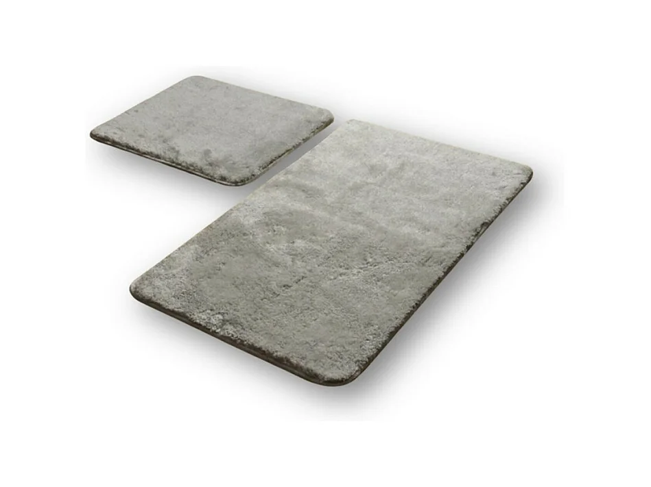 Juego de 2 Alfombras de Baño Plush, Antracita, 50x70x2 cm, EPIKASA