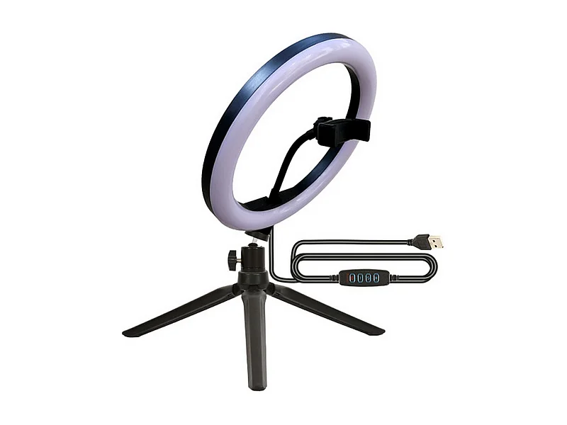 Ring Light Myselfie, Nero, 26x26x26 cm, Majestic