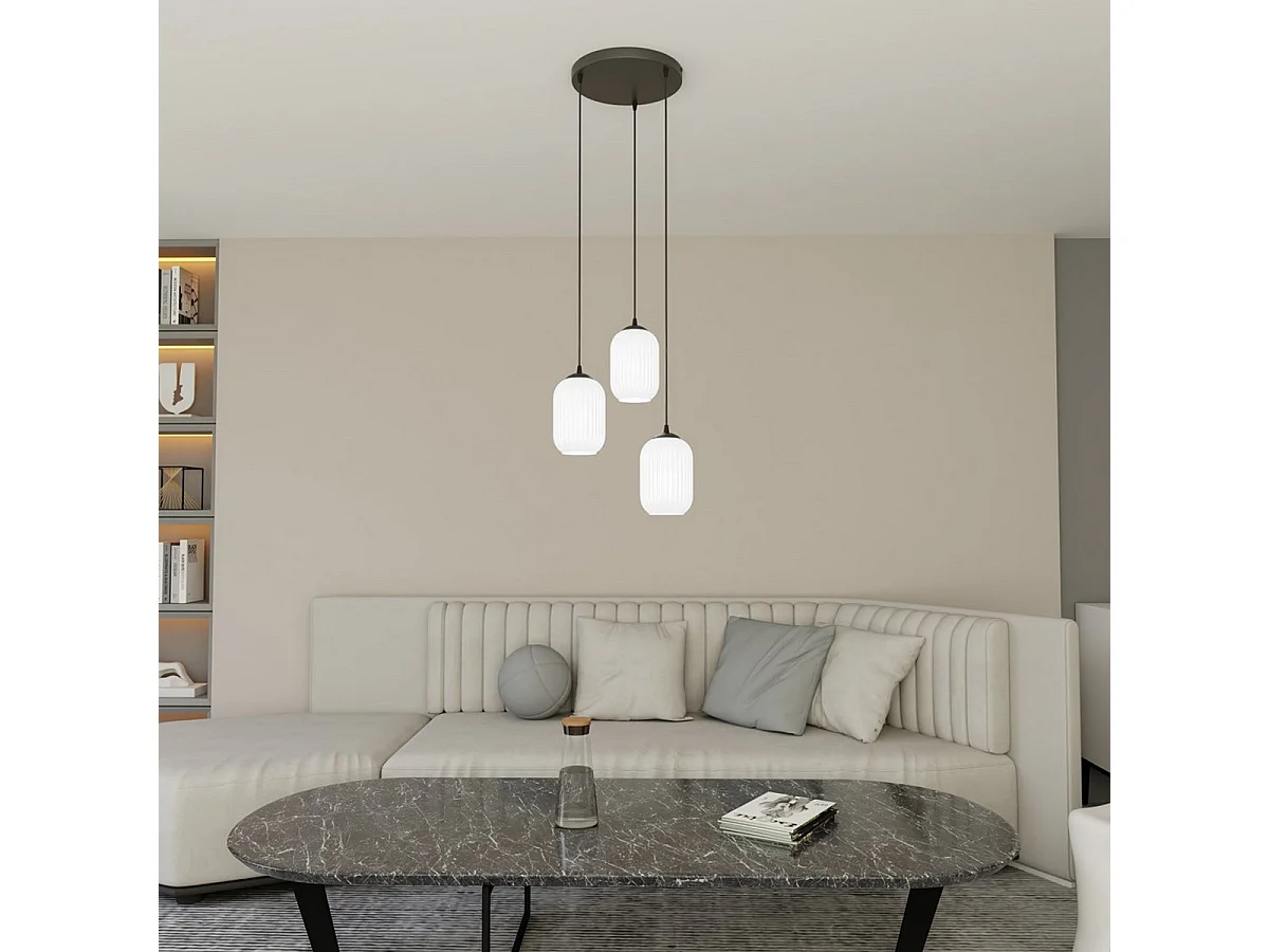 Hanglamp Verdi 8, Zwart, 30x30x140 cm, Seven Design