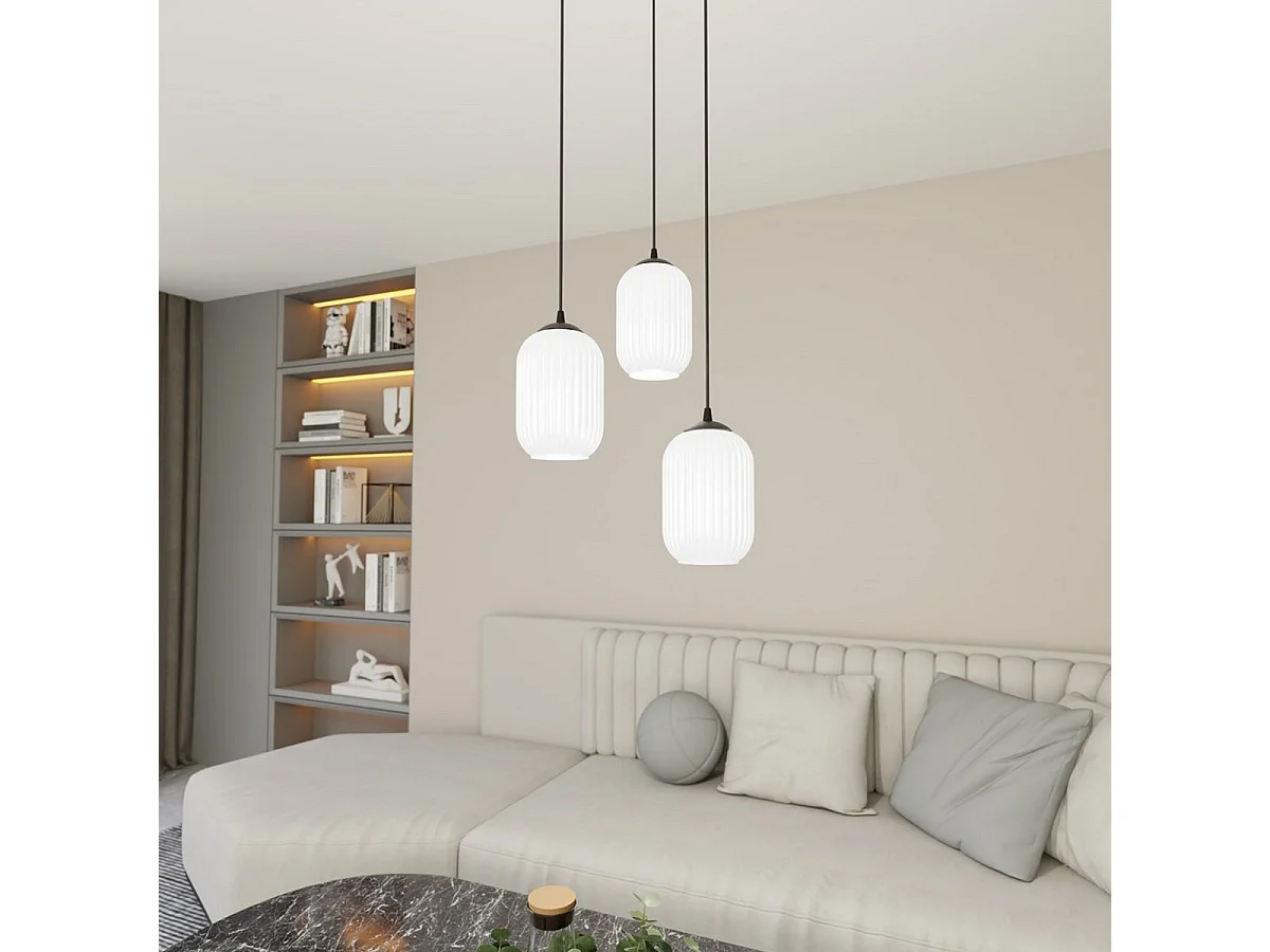 Hanglamp Verdi 8, Zwart, 30x30x140 cm, Seven Design