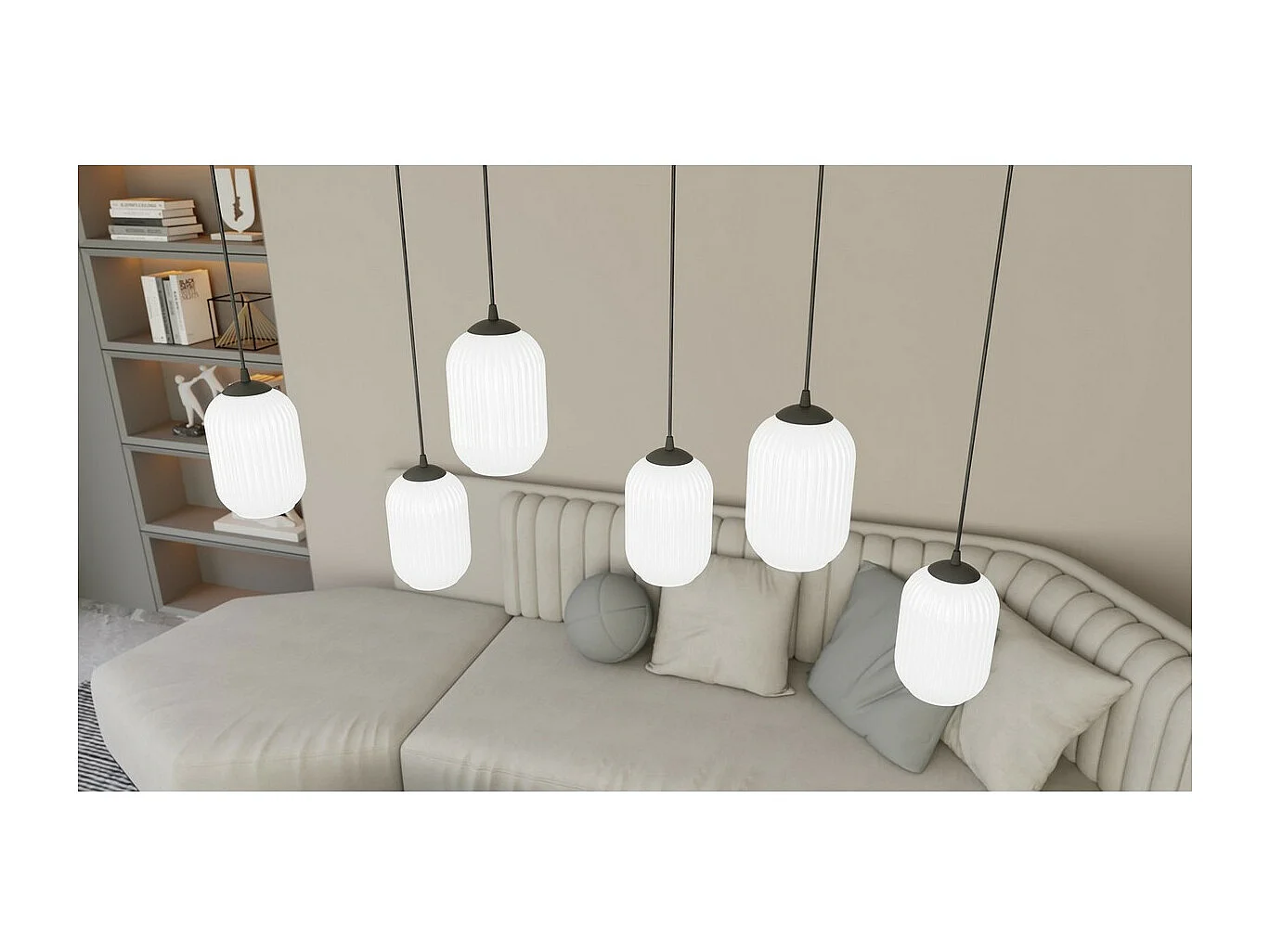 Hanglamp Verdi 8, Zwart, 30x30x140 cm, Seven Design