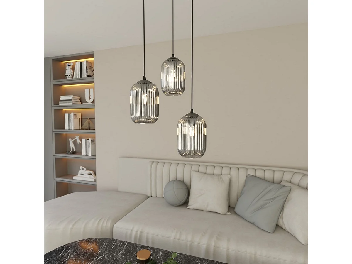 Candeeiro Suspenso Verdi 2, Preto, 30x30x140 cm, Seven Design