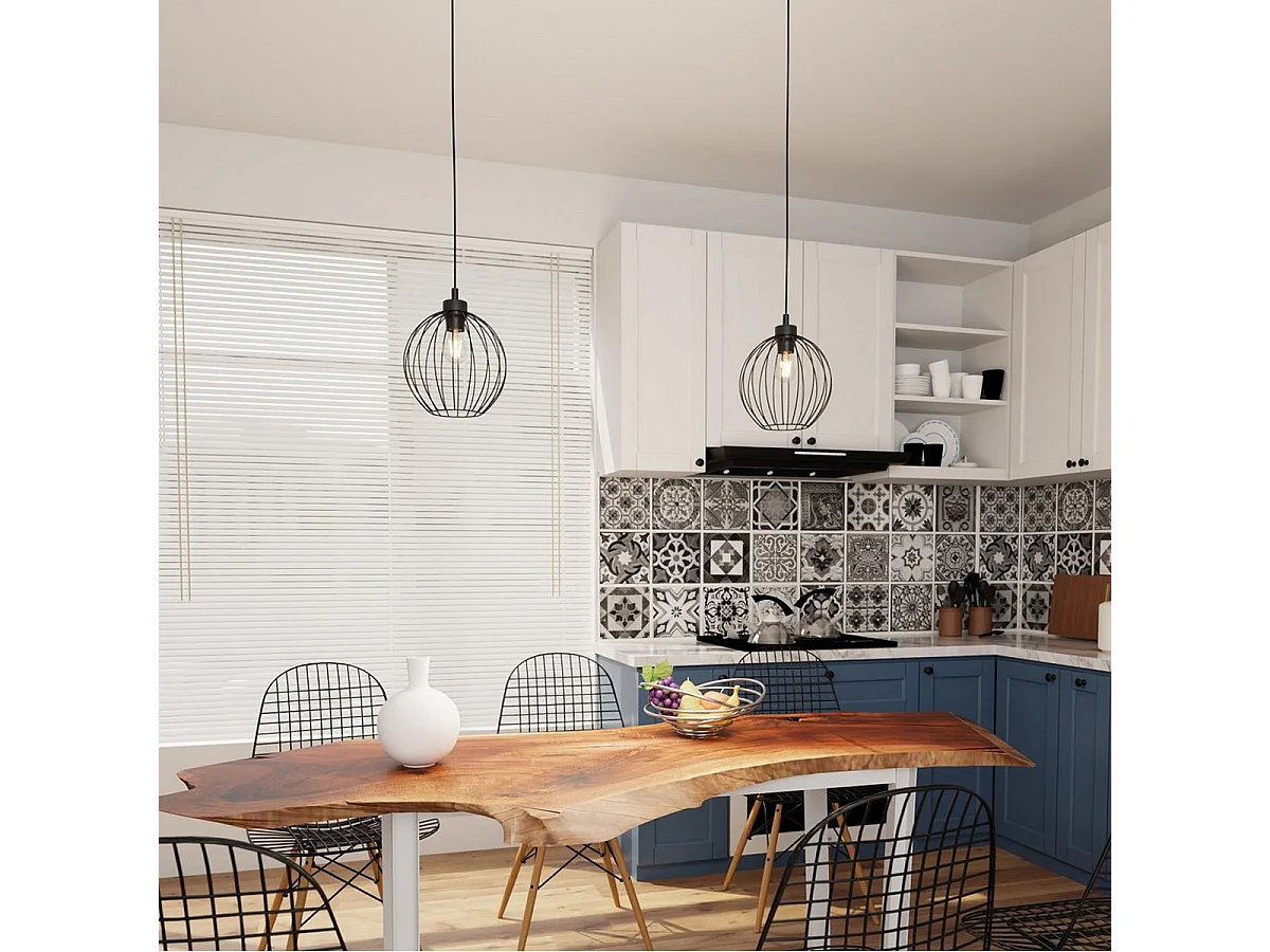 Suspension Nando, Noir, 24x24x140 cm, Seven Design