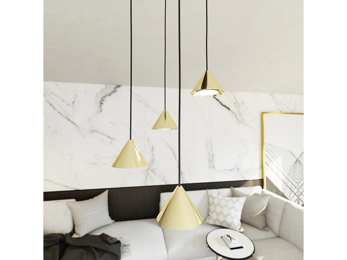 Hanglamp Elit, Goud, 30x100x30 cm, Seven Design