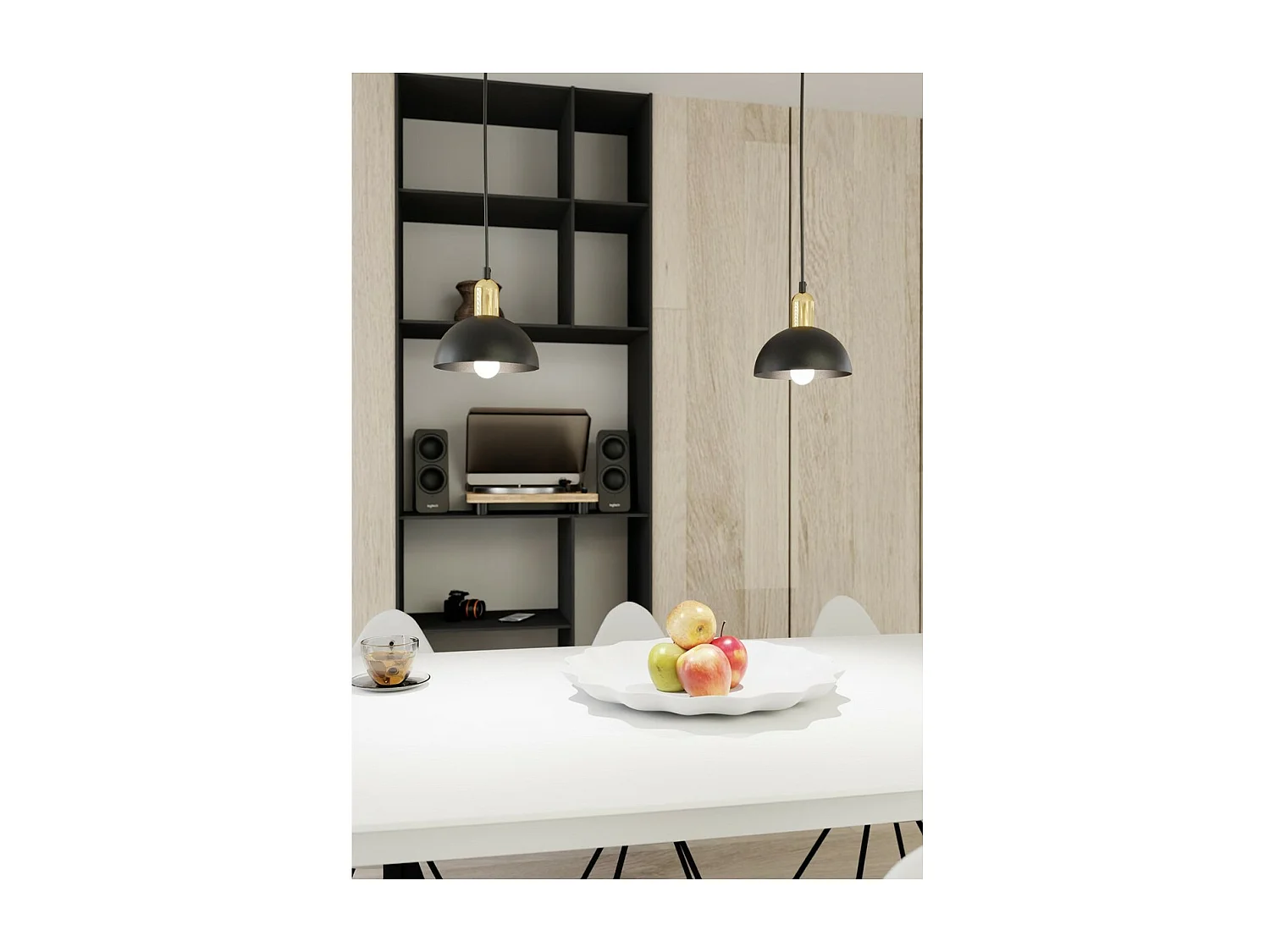 Candeeiro Suspenso Moto, Preto, 18x18x140 cm, Seven Design