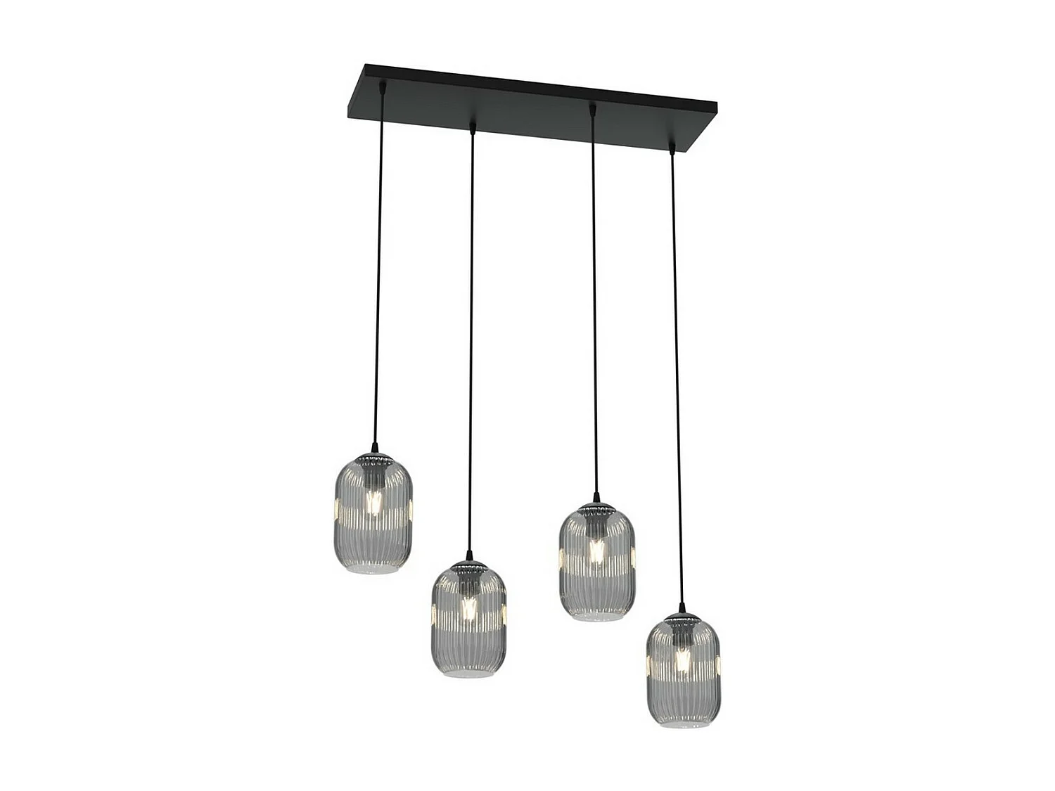 Hanglamp Verdi 3, Zwart, 70x22x140 cm, Seven Design