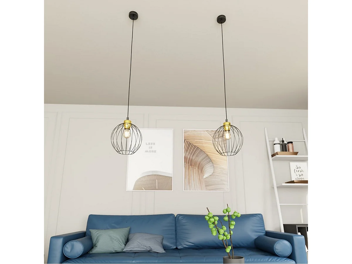 Lampa Wisząca Nando 5, Czarny, 24x24x140 cm, Seven Design