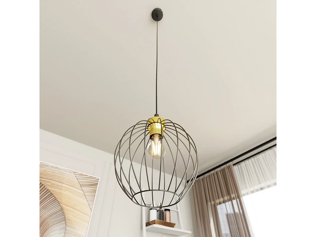 Lampa Wisząca Nando 5, Czarny, 24x24x140 cm, Seven Design