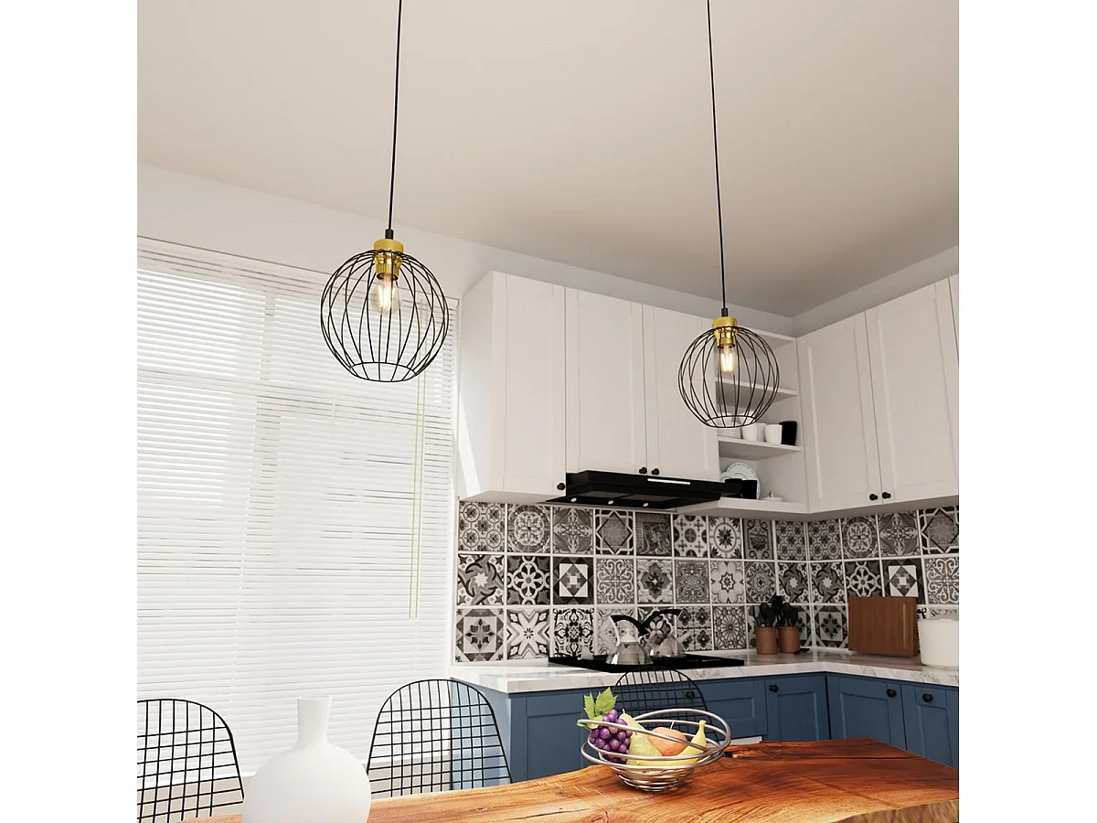 Lampa Wisząca Nando 5, Czarny, 24x24x140 cm, Seven Design