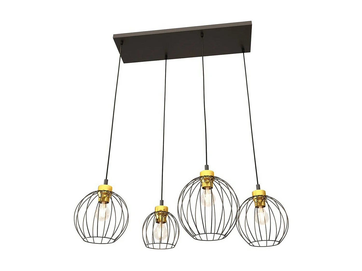 Hanglamp Nando 8, Zwart, 83x24x140 cm, Seven Design