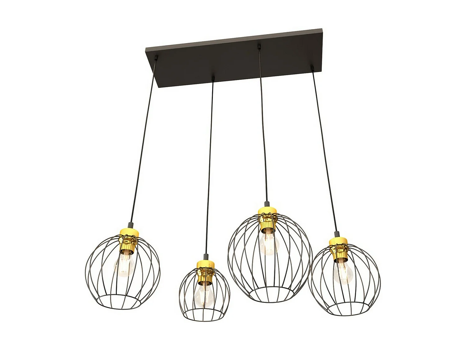 Hanglamp Nando 8, Zwart, 83x24x140 cm, Seven Design