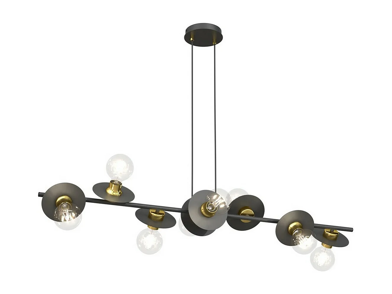 Hanglamp Token 3, Zwart, 120x14x120 cm, Seven Design