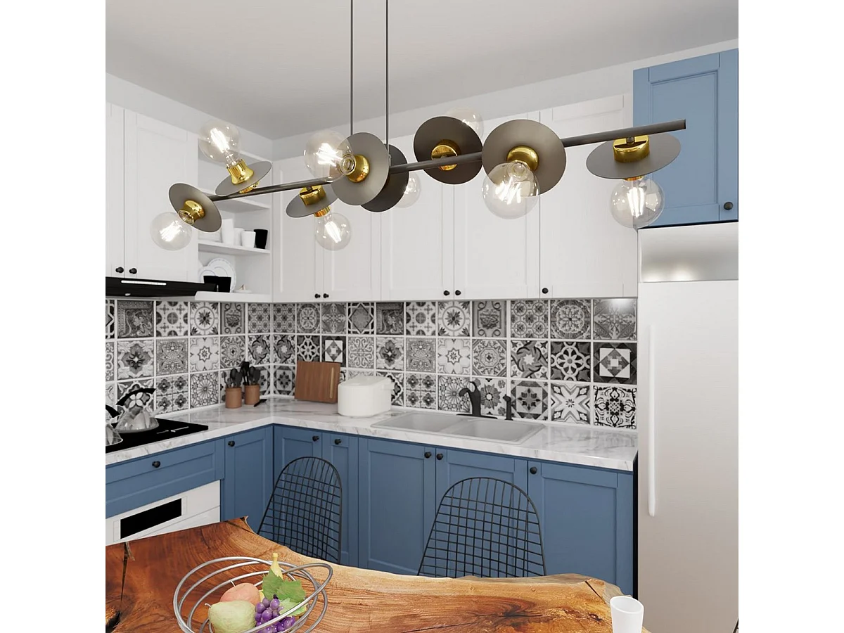 Hanglamp Token 3, Zwart, 120x14x120 cm, Seven Design