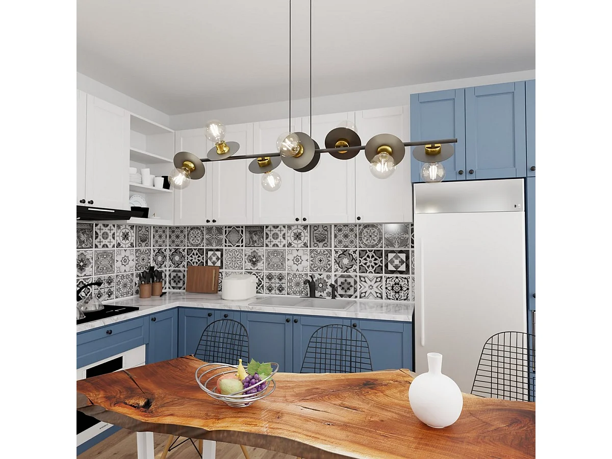 Hanglamp Token 3, Zwart, 120x14x120 cm, Seven Design